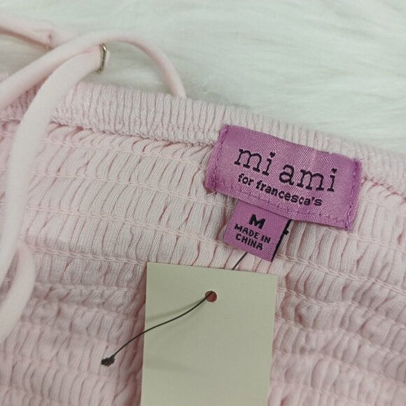 NWT FRANCESCA Mi Ami Bralette Lace Smocked M(8-10) Pink Stra Cross Back - Picture 11 of 12